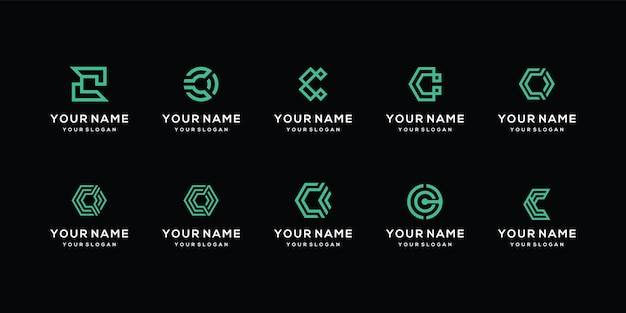 Vector set letter c logo-ontwerpen