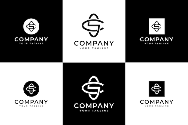 Set of letter cs logo creative design for all uses