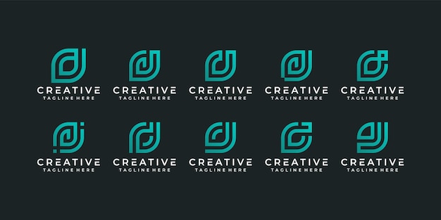 Set letter d creatief logo-ontwerp.