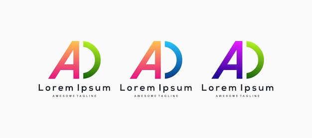 Set di vettore di ispirazione per il design del logo della lettera ad