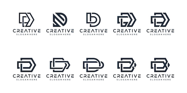 Set of letter d logo design