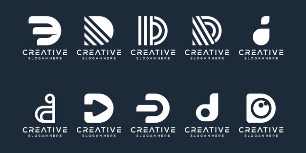 Set letter d logo template