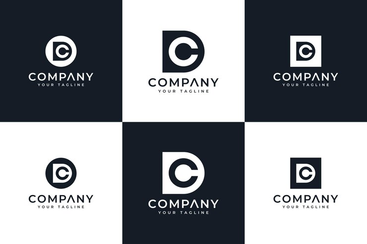 모든 용도를 위한 편지 dc 로고 창의적인 디자인 세트