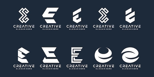 Set of letter e logo design