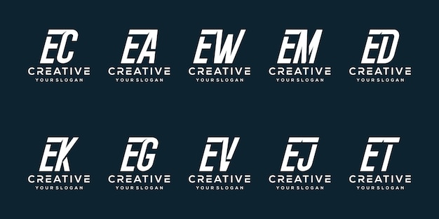 Set of letter e logo design