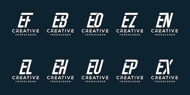 Set of letter e logo design