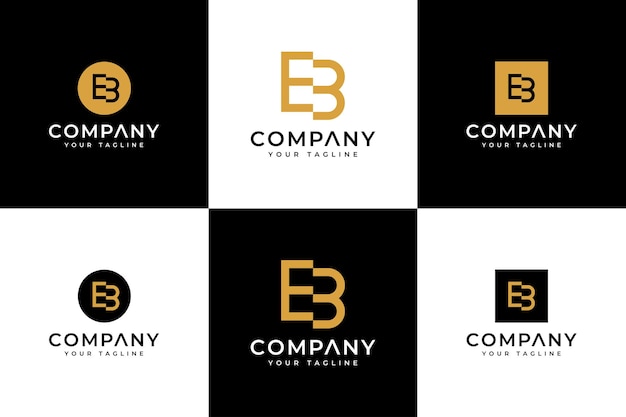 Vector set of letter eb logo creative design for all uses