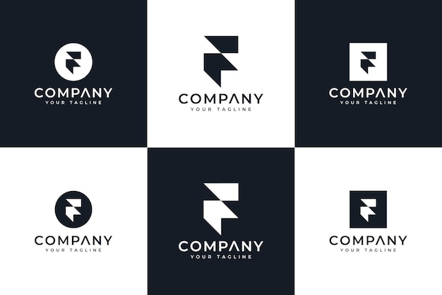 Set of letter f logo creative design for all uses