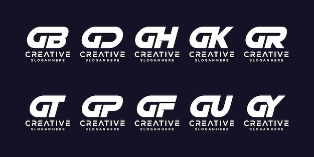 Set di design del logo della lettera g