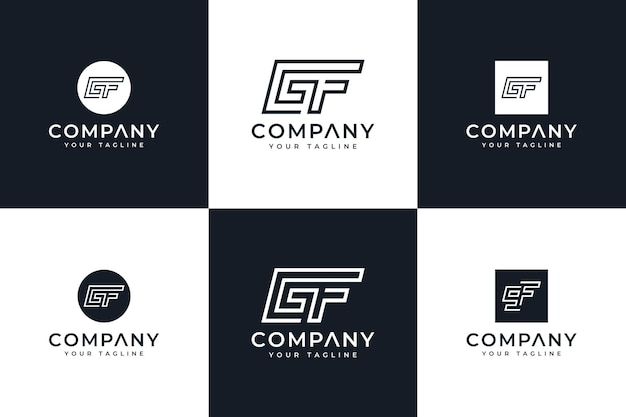 Vector set of letter gf logo creative design for all uses