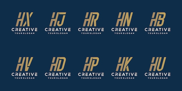 Set of letter h logo template