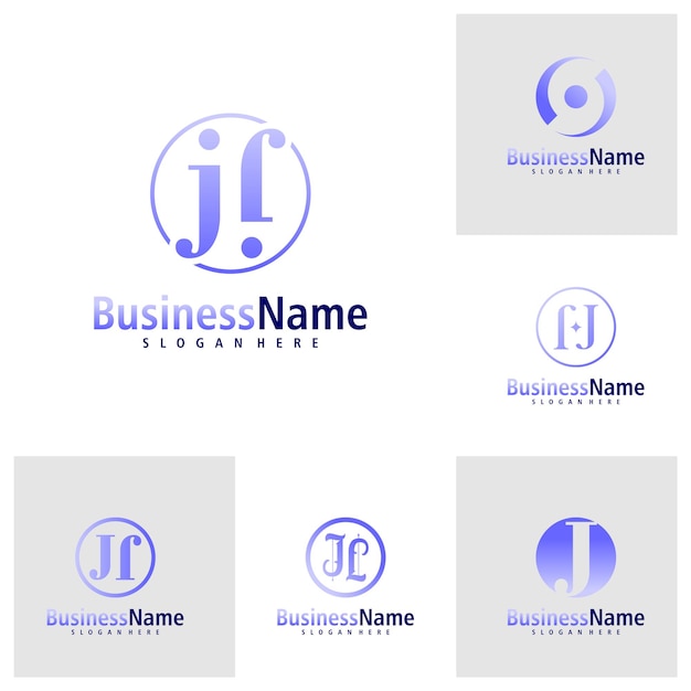 Set of Letter J logo design vector Creative Initial J logo concepts template