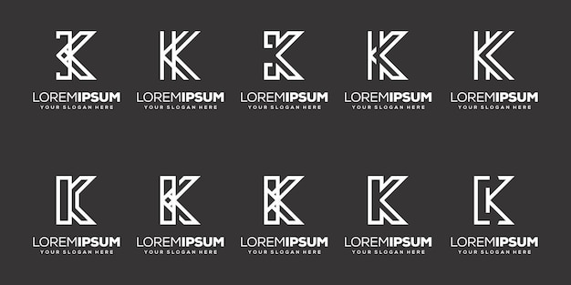 Set di design del logo moderno lettera k