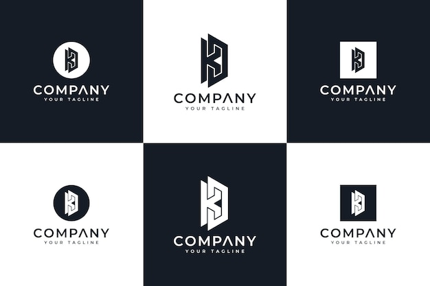 Set of letter kd logo creative design for all uses