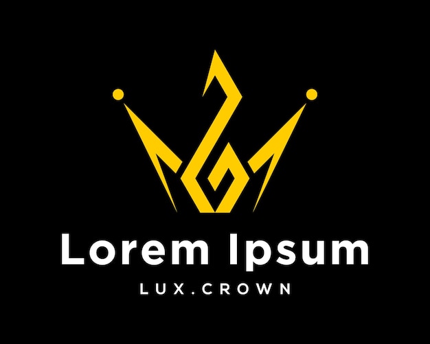 Imposta la lettera lm lm ml style luxury headwear king queen crown gold metal symbol brand design vector