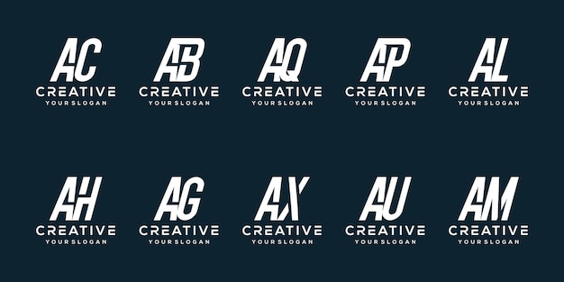 set of letter a logo design