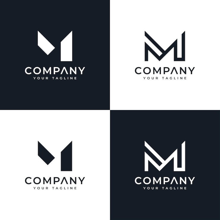 모든 용도로 사용할 수 있는 문자 m 로고 창의적인 디자인 세트