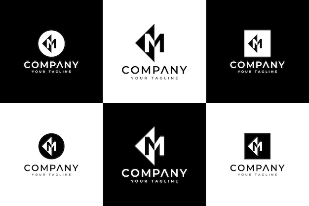 Set of letter m logo creative design for all uses