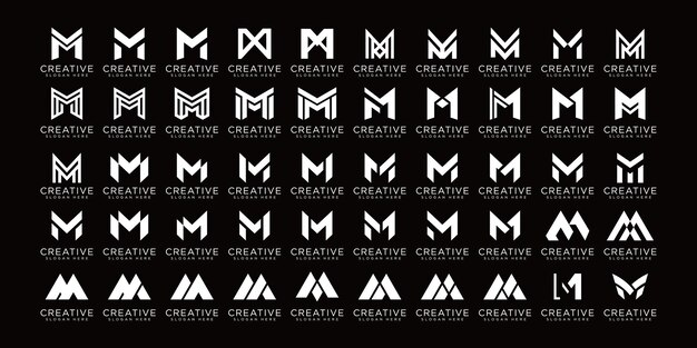 Vector set of letter m logo logo m initial m symbol