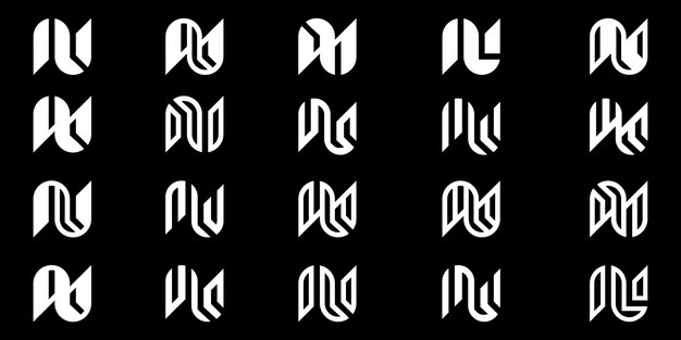 Vector set of letter n logo design