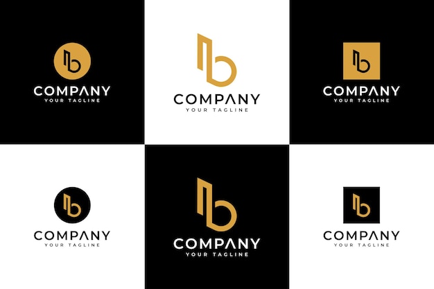 Set of letter nb logo creative design for all uses
