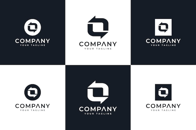 Set of letter o and arrow logo creative design for all uses