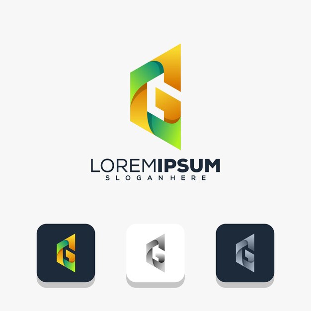 편지 p 로고 디자인의 세트