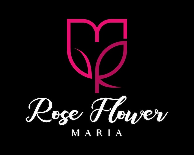 Set Letter R MR Wellness Style Flower Rose Petal Luxury Beauty Feminine Brand Symbol Design Vector