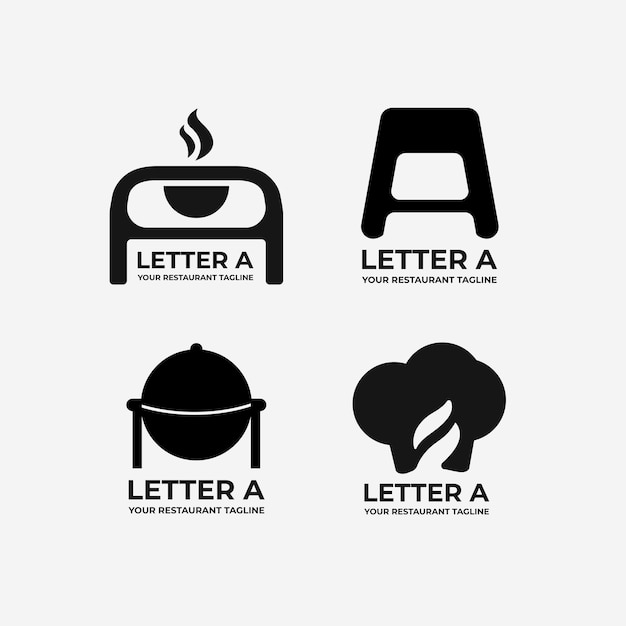 Vettore set letter a template del logo del ristorante