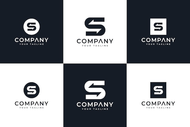 Set of letter s arrow logo creative design for all uses