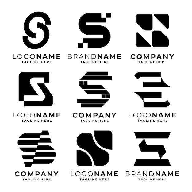 Set of Letter S logo template