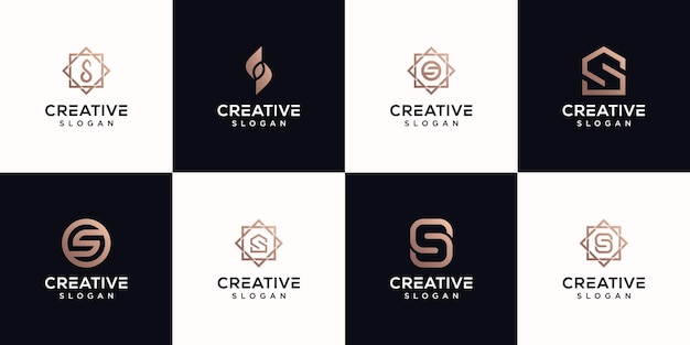 Set di lettera s monogramma logo design premium vektor