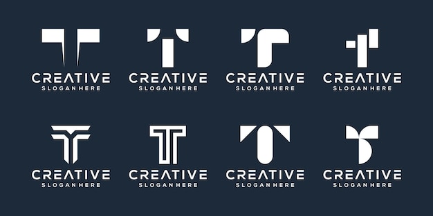 Set of letter t logo design