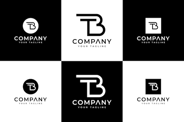 Set of letter tb logo creative design for all uses