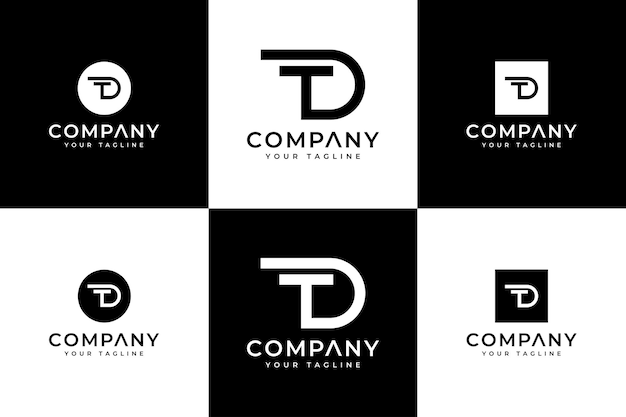 Set of letter td logo creative design for all uses