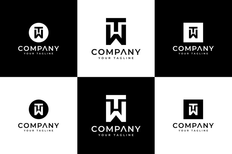 모든 용도로 사용할 수 있는 문자 tw 로고 창의적인 디자인 세트