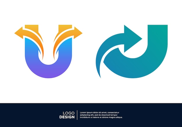 Vector set of letter u business logo design inspiration