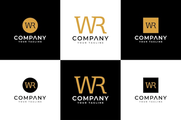 Set of letter wr logo creative design for all uses