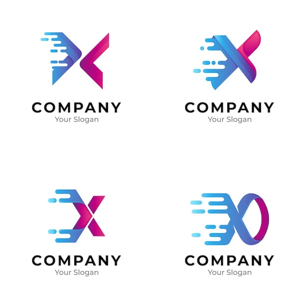 A set of letter x logo collections with a variety of shapes