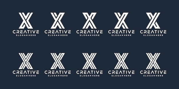 Set di lettere x logo design