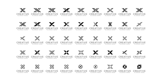 Vector set of letter x vector logo template illustration design