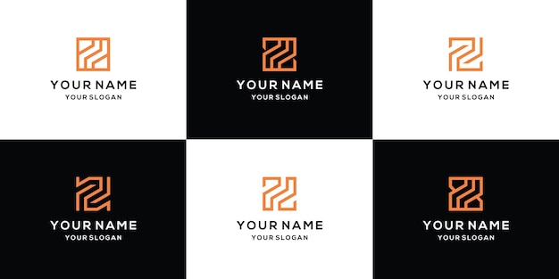 Vector set of letter z logo design template