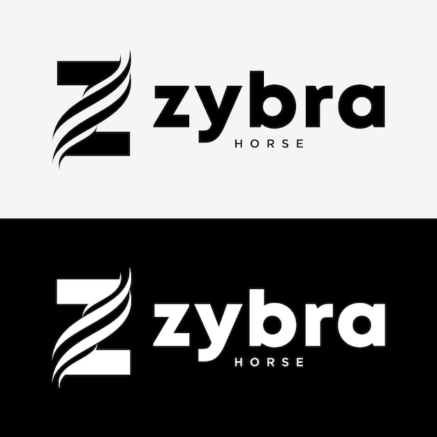 Set Letter Z Monogram Eerste Stijl Haar Paard Cattleman Logo Ontwerp Vector