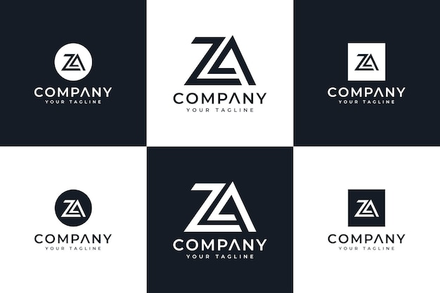 Set of letter za logo creative design for all uses