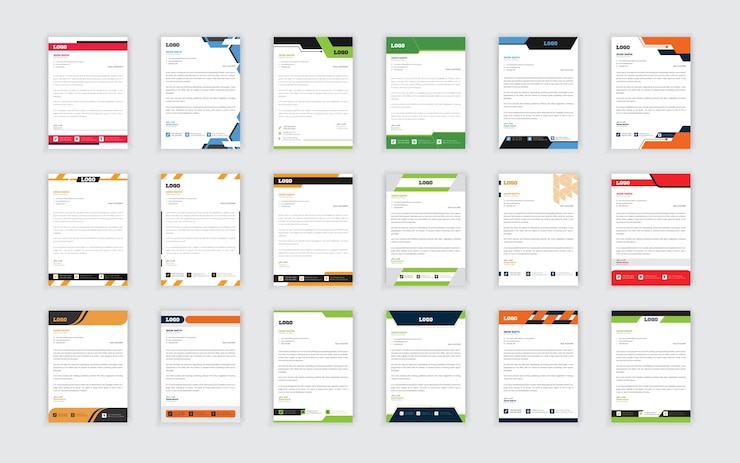 set of Letterhead Bundle megacollection Letterhead template Set Modern Corporate company business