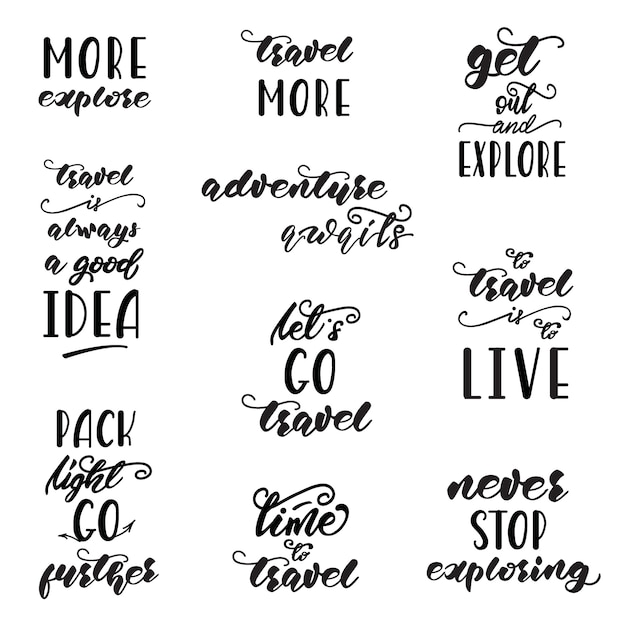 Vector set of lettering designs