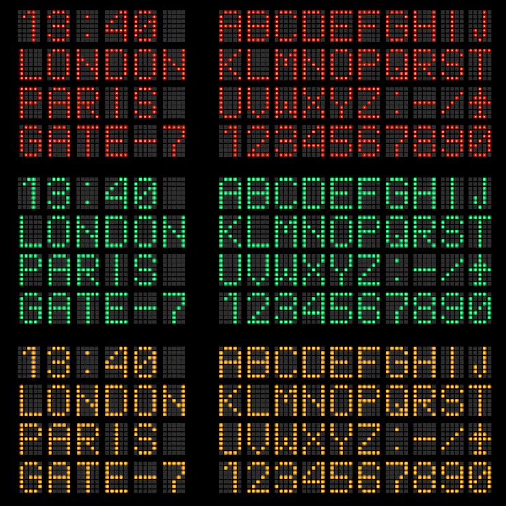 Vector set of letters and symbols