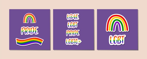 Set of LGBT Pride elements. Human rights and tolerance.