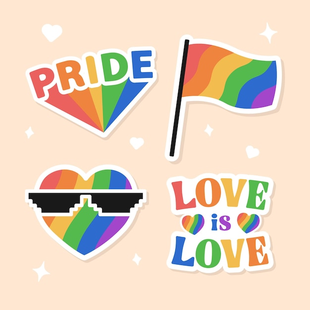 Vector set of lgbt pride month vector flat design element