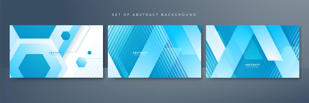 Vector set of light blue and white abstract background